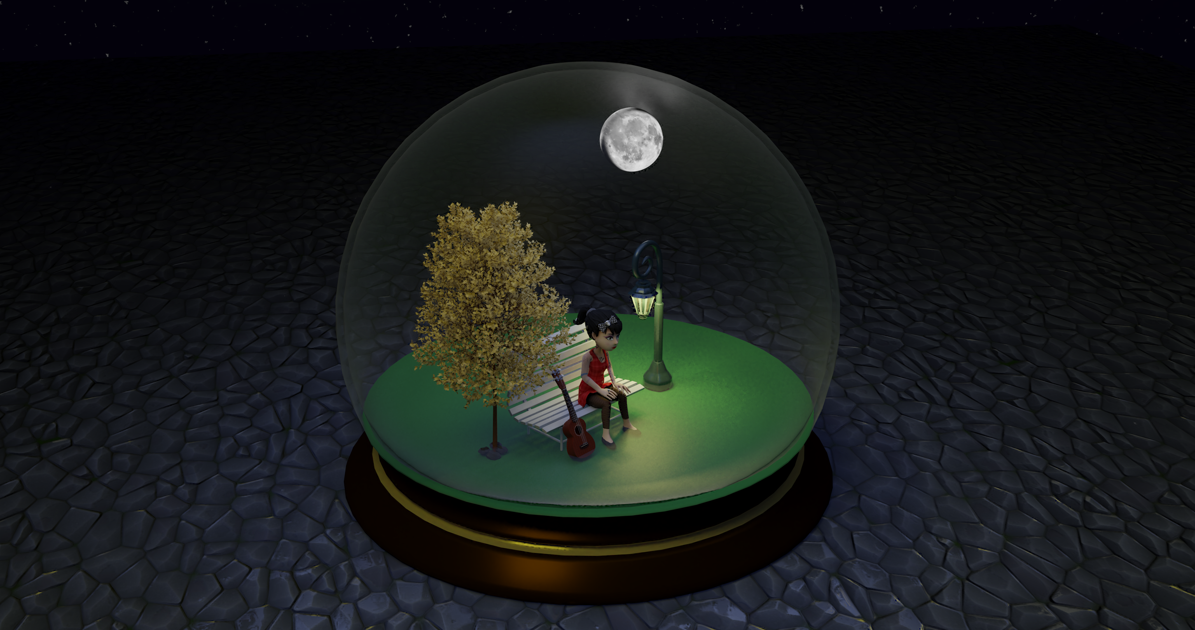 Concept Art ... Glass Globe.. Girl in The Park  preview image 1